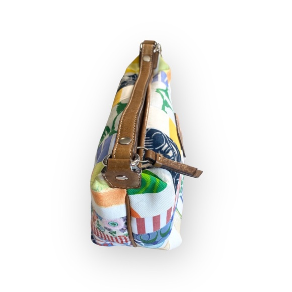 Coach 𑁍 Patchwork Mini Bag Leather Top Handle 𑁍 Spring Multi Color Mixed Print - Picture 5 of 16